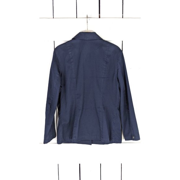 Liz Claiborne Liz Sport Petite blue cotton button jacket - Picture 4 of 5